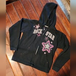 Rock Star Kids Hoodie - Black and Pink